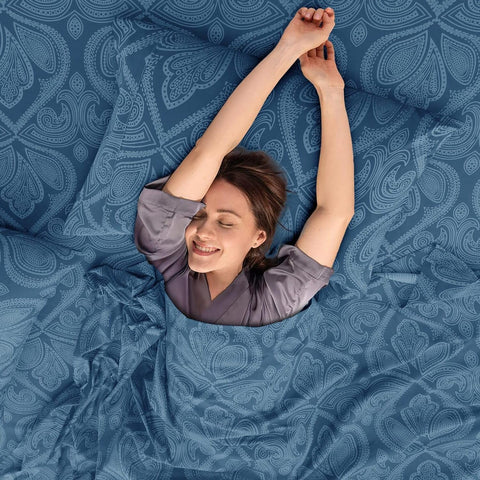 LDC close-up of paisley texture highlighting soft double-brushed comfort