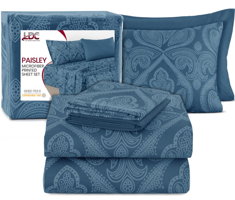 LDC size chart graphic displaying sheet and pillowcase measurements clearly