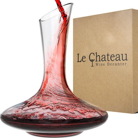Le Chateau decanter front view showing elegant shape and presentation benefit
