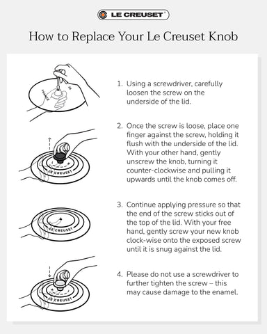 Le Creuset gold knob in packaging detail ready for gifting and storage protection