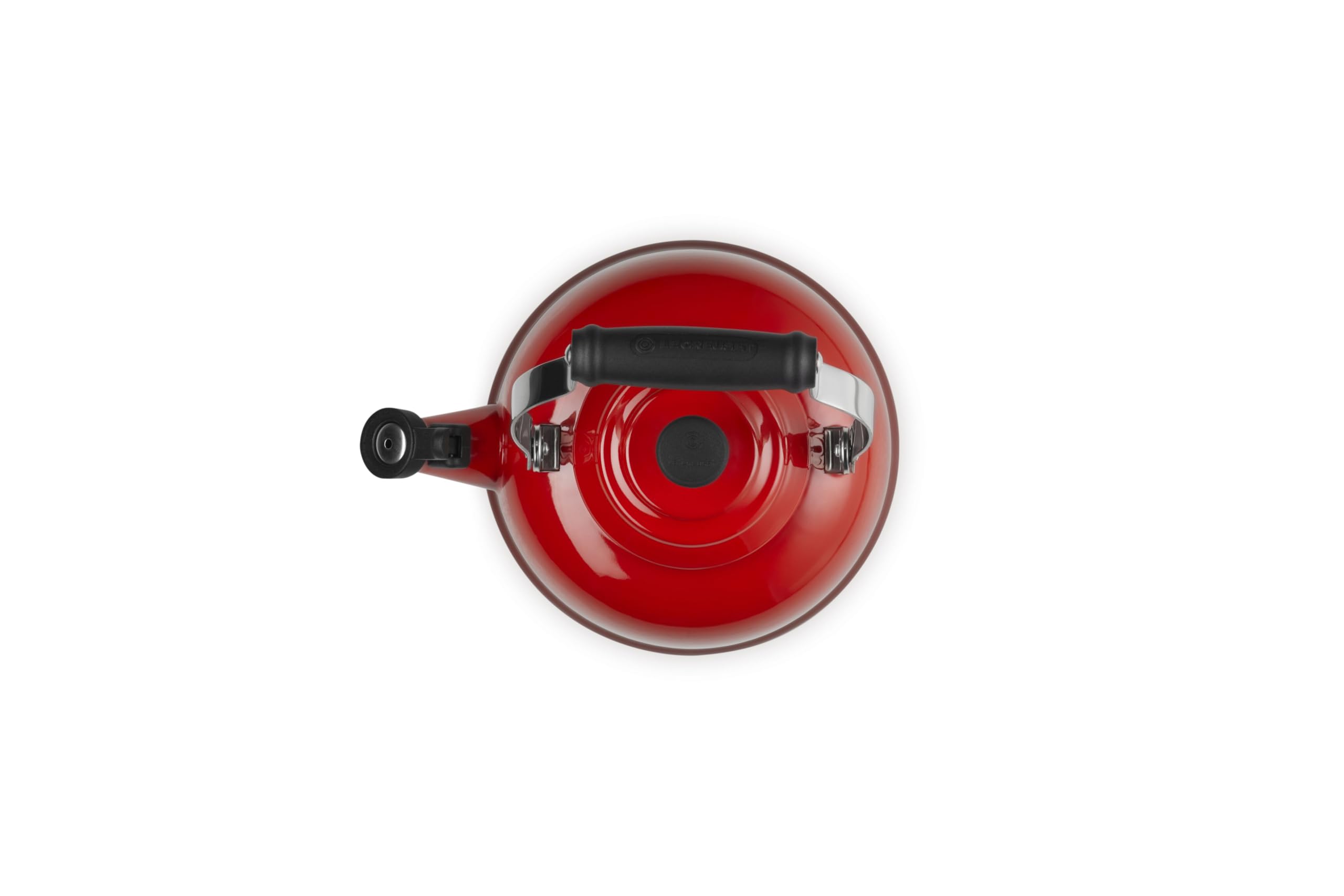 Le Creuset high handle and black knob showing secure grip and heat resistance