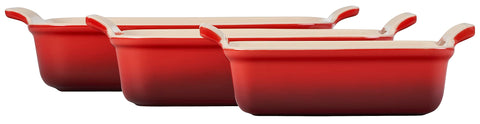 Le Creuset close-up of Cerise glazed interior showing nonporous, easy-release surface