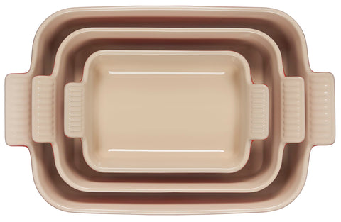 Le Creuset dishes in oven with casserole showing even browning and heat distribution