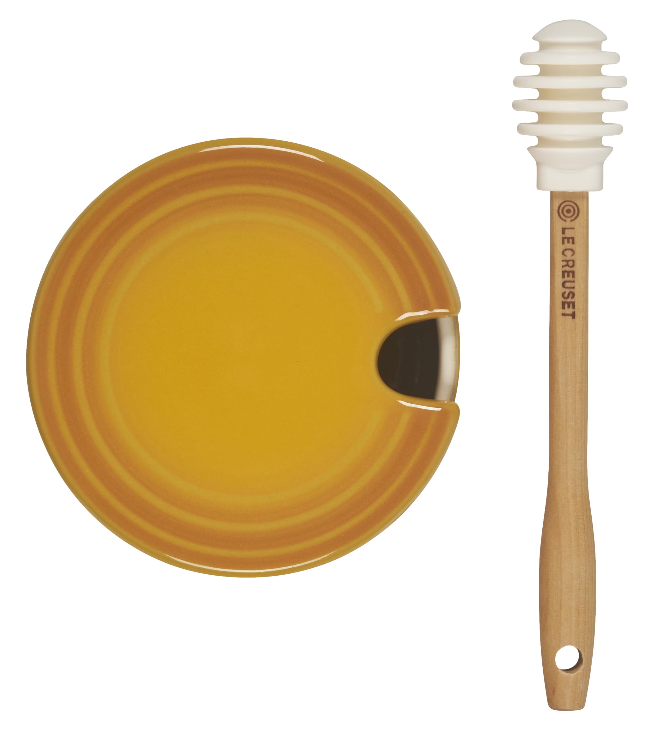 Le Creuset honey pot close-up of Nectar glaze highlighting durability