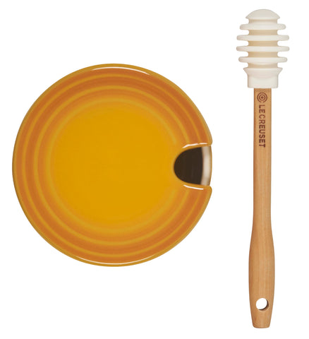 Le Creuset honey pot close-up of Nectar glaze highlighting durability