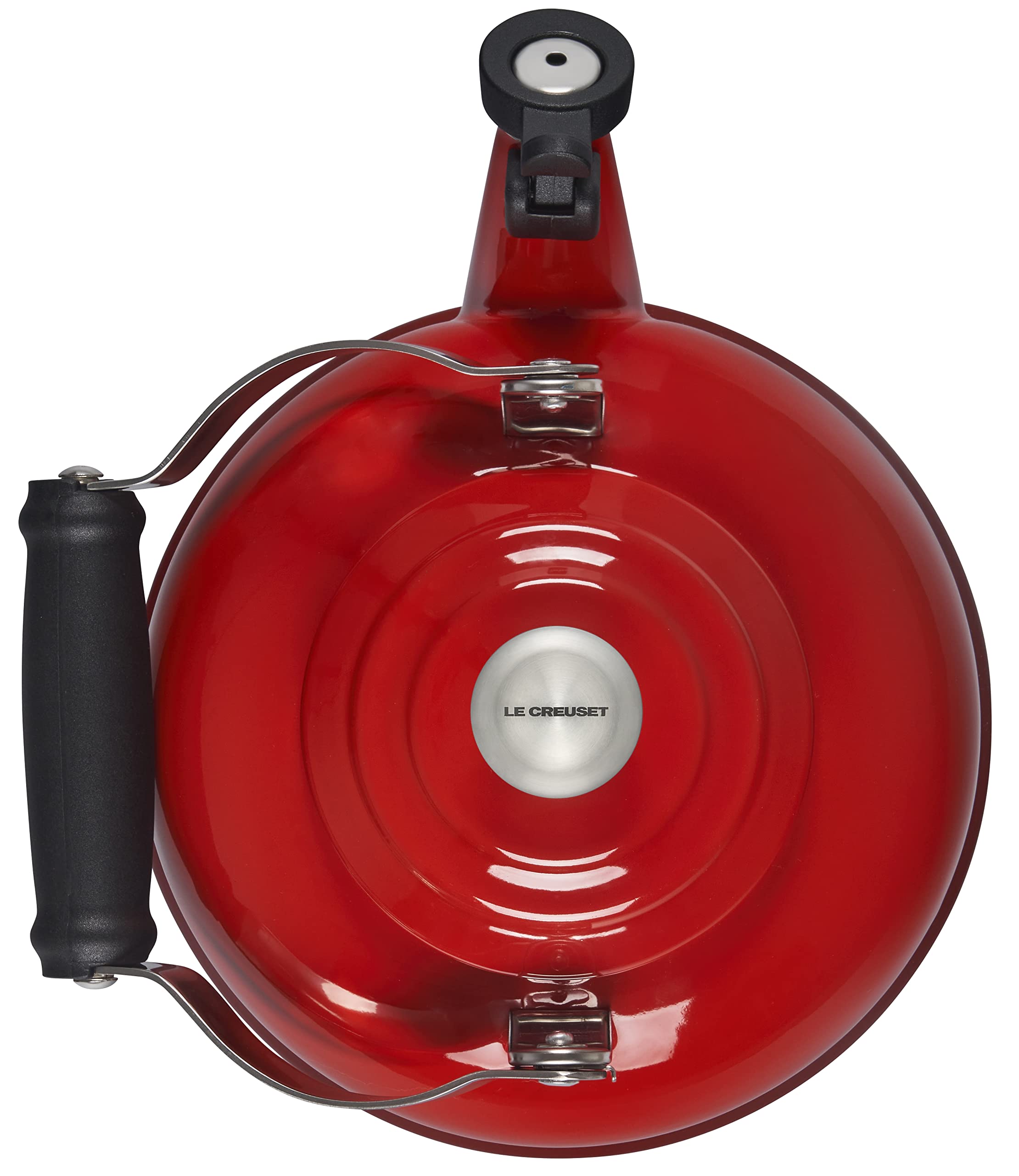 Le Creuset interior view showing fill markings for safe efficient filling