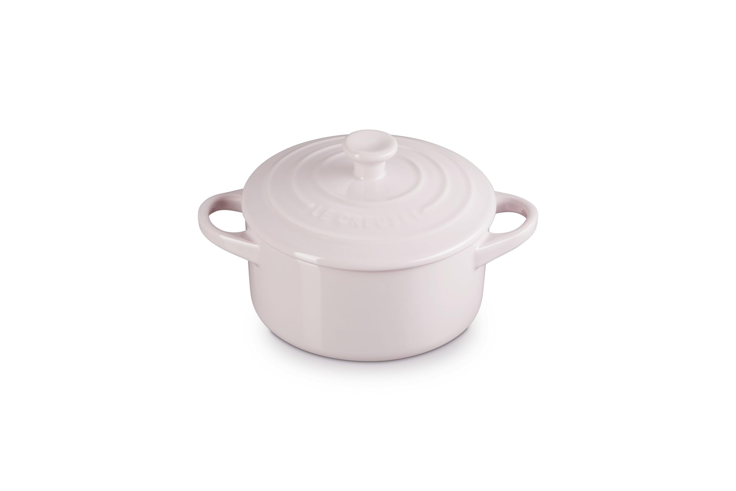 Le Creuset mini cocotte front view showing Shallot color and elegant serving appeal