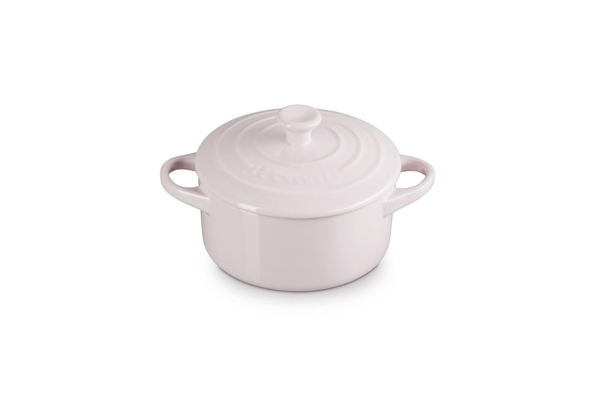 Le Creuset mini cocotte front view showing Shallot color and elegant serving appeal