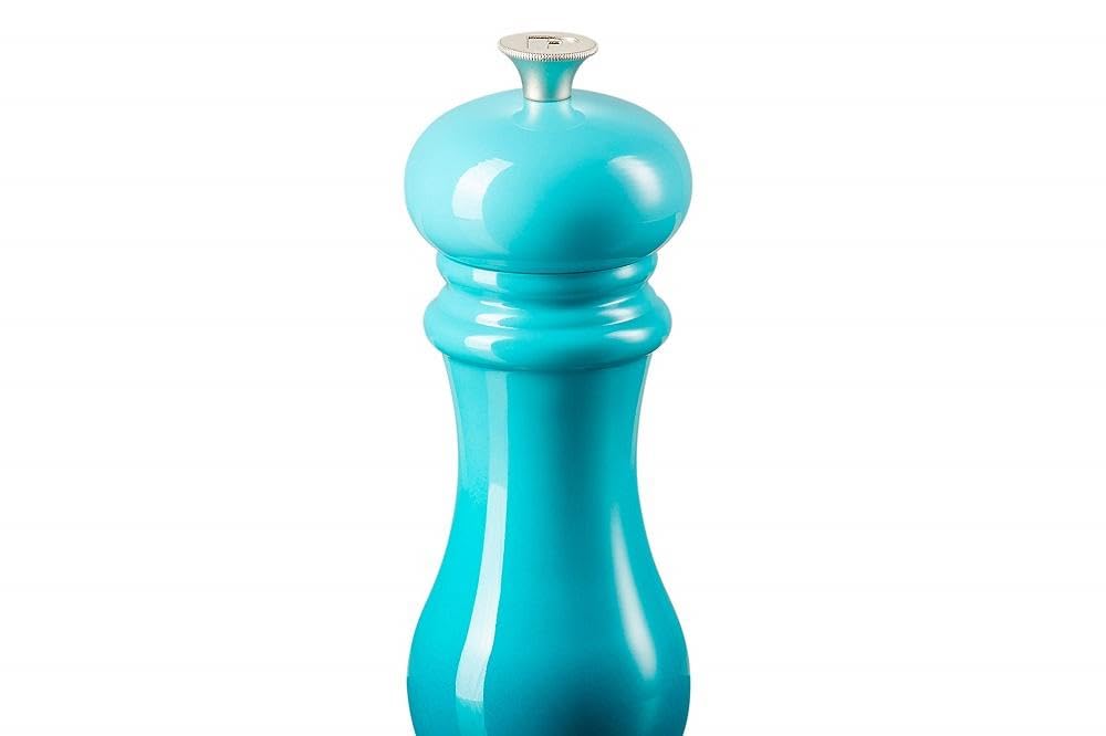 Le Creuset pepper mill size comparison next to spoon, compact and easy to store