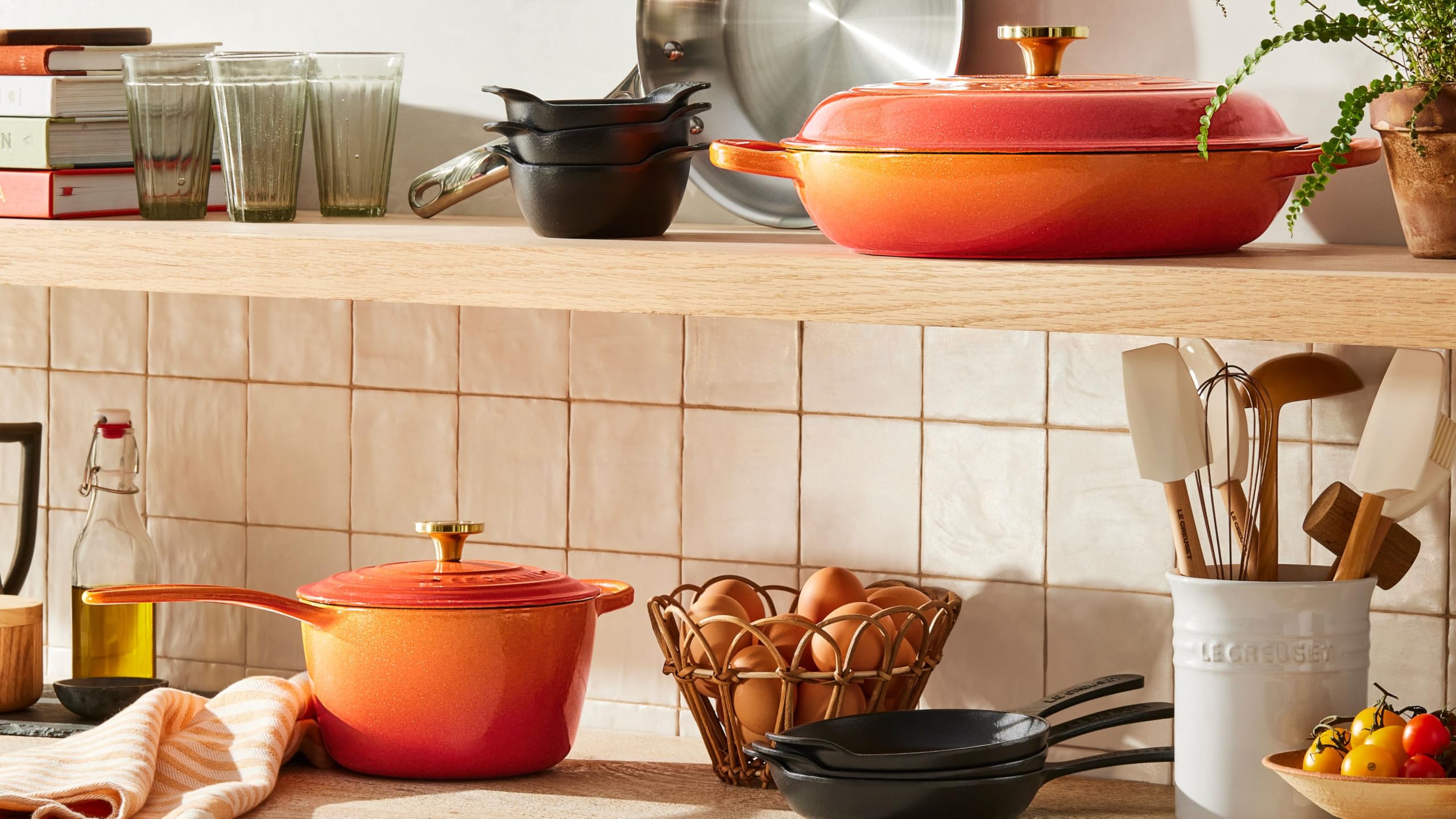 Le Creuset tools in dishwasher ready to clean quickly and safely