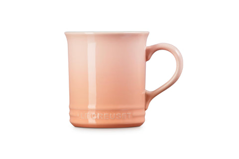 Le Creuset Vancouver Mug Peche top view displaying 14 oz capacity and wide rim