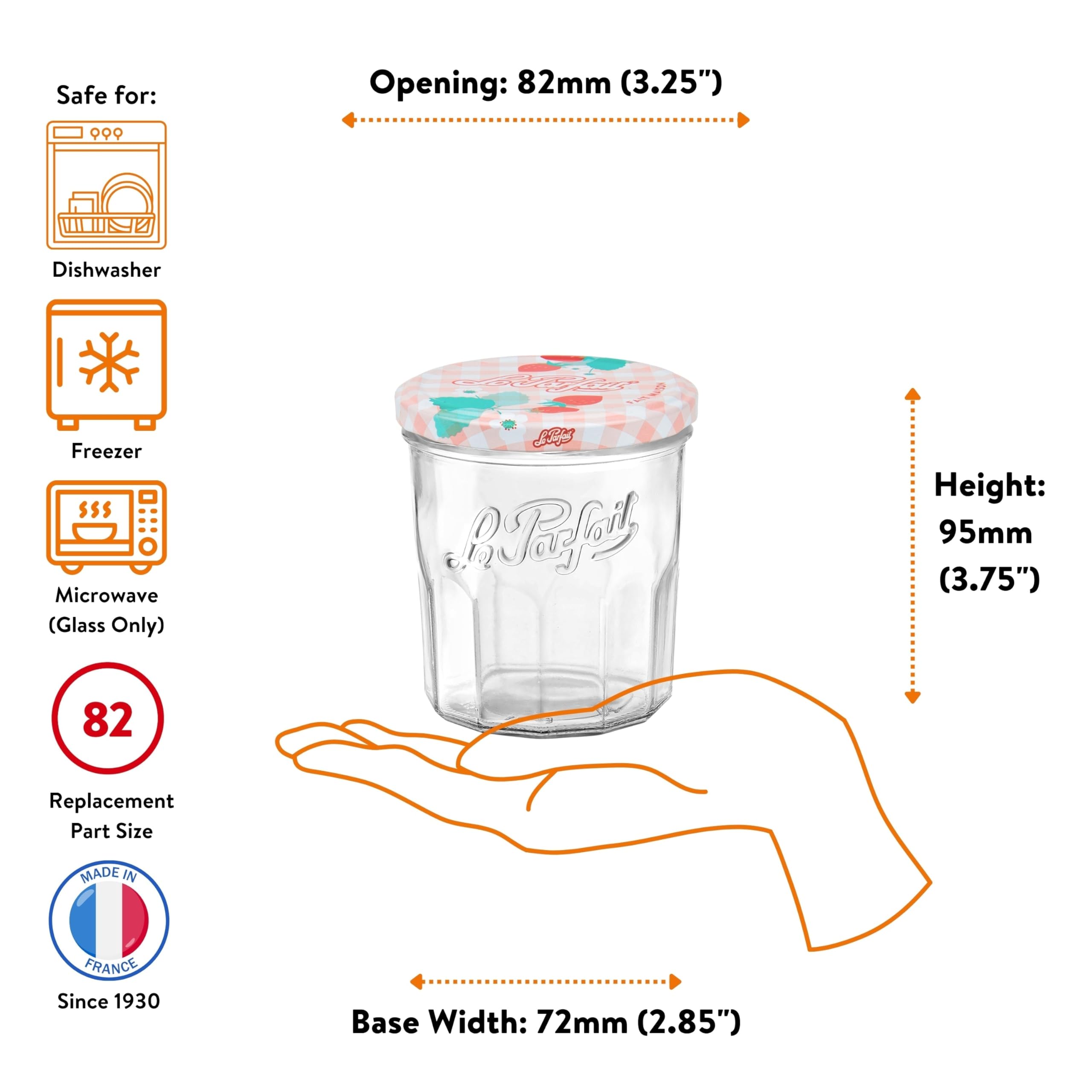 Le Parfait jar inverted after hot fill showing simple vacuum seal benefit