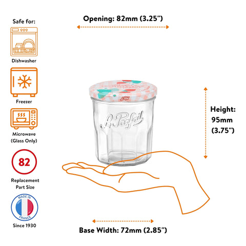 Le Parfait jar inverted after hot fill showing simple vacuum seal benefit