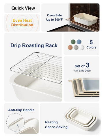 LE TAUCI large casserole with lasagna served from dish, showcasing family-size capacity