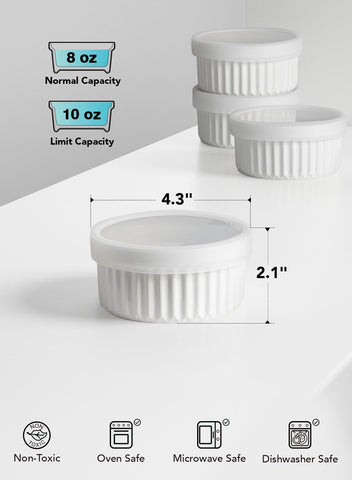 LE TAUCI ramekin beside measuring tape for size and portion comparison convenience