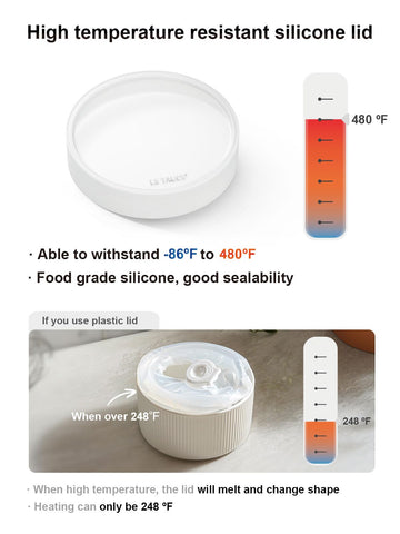 LE TAUCI top view of ramekin with silicone lid demonstrating secure fit and seal