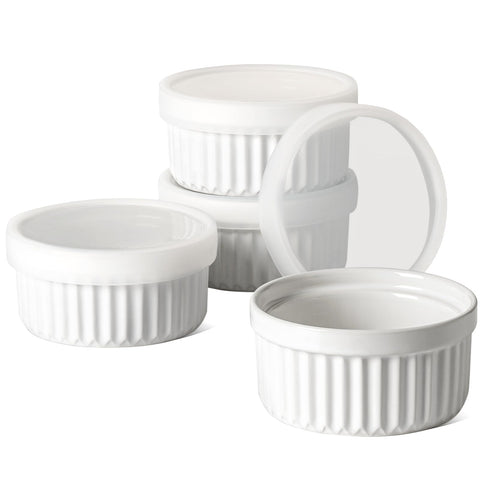 LE TAUCI front packaging showing set of four ramekins and lids, clearly labeled