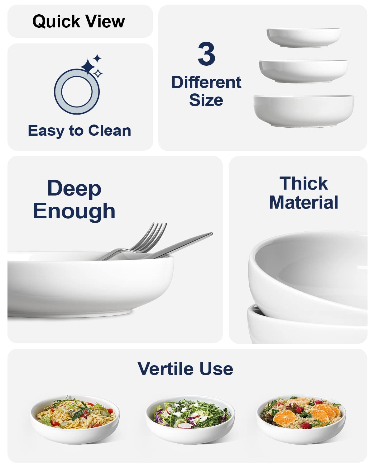 LE TAUCI stack of four bowls demonstrating space saving and organization