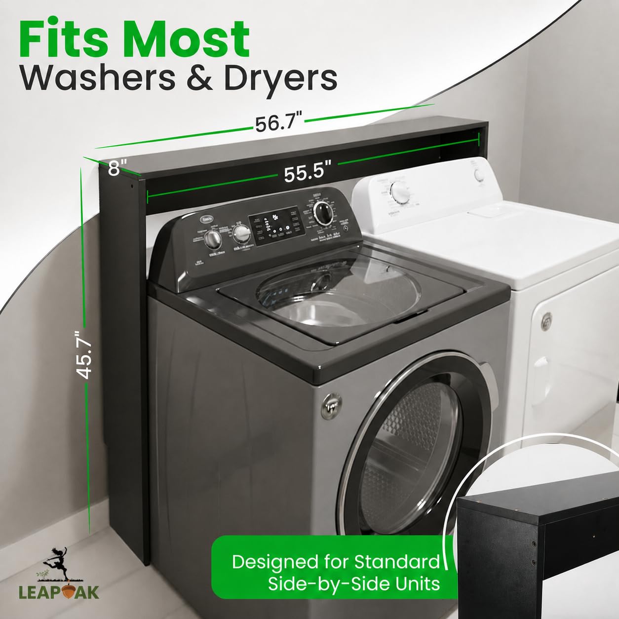 LEAPOAK shelf mounted with detergents and baskets for organized storage