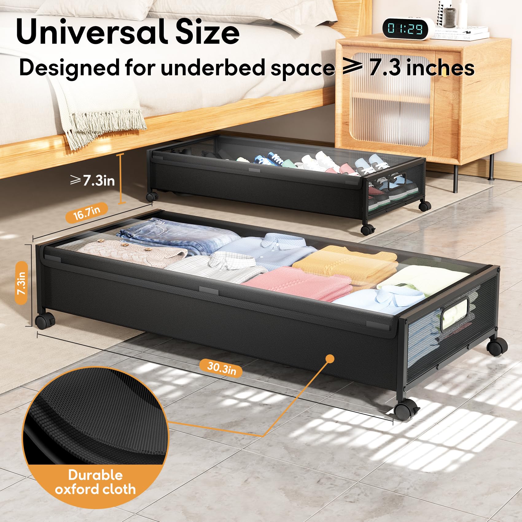 LeArex storage filled with blankets demonstrating large capacity advantage