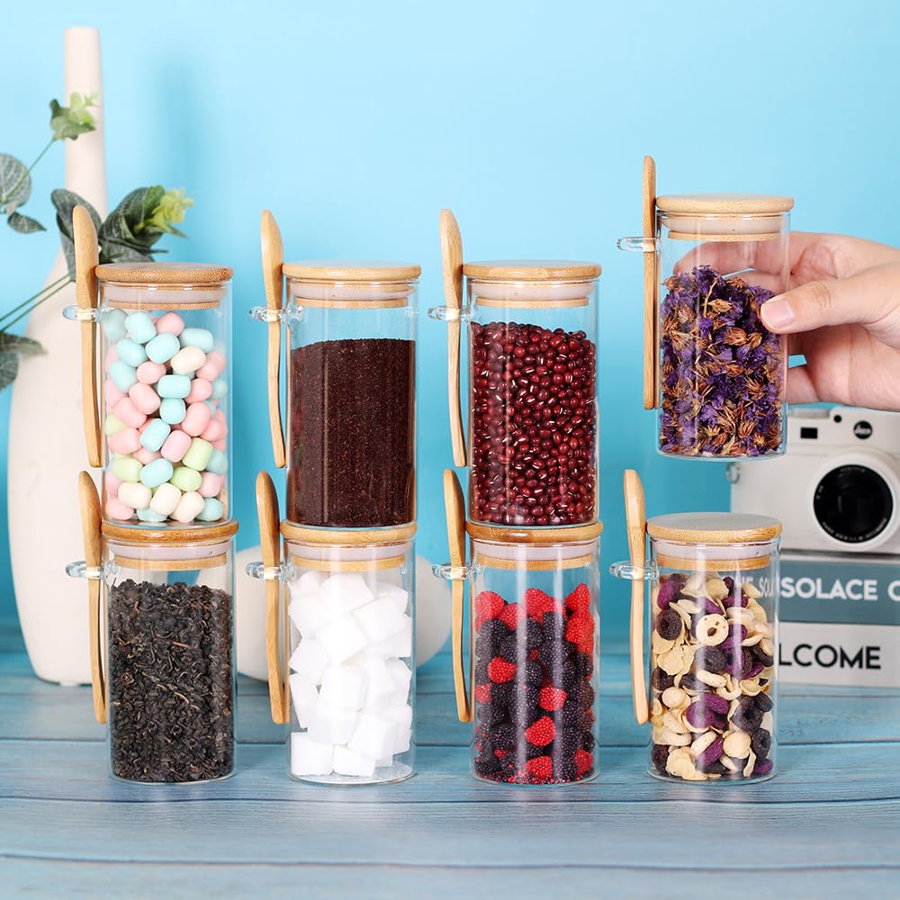 LEAVES AND TREES Y set of jars stored in refrigerator showing compact, space-saving organization