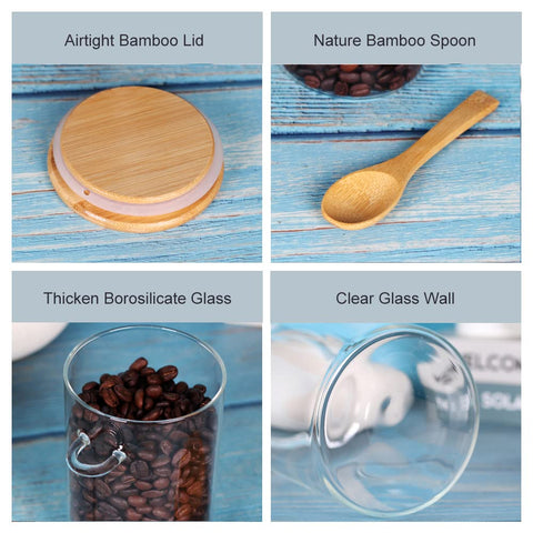 LEAVES AND TREES Y wooden spoon detail beside jar for precise scooping and tidy storage
