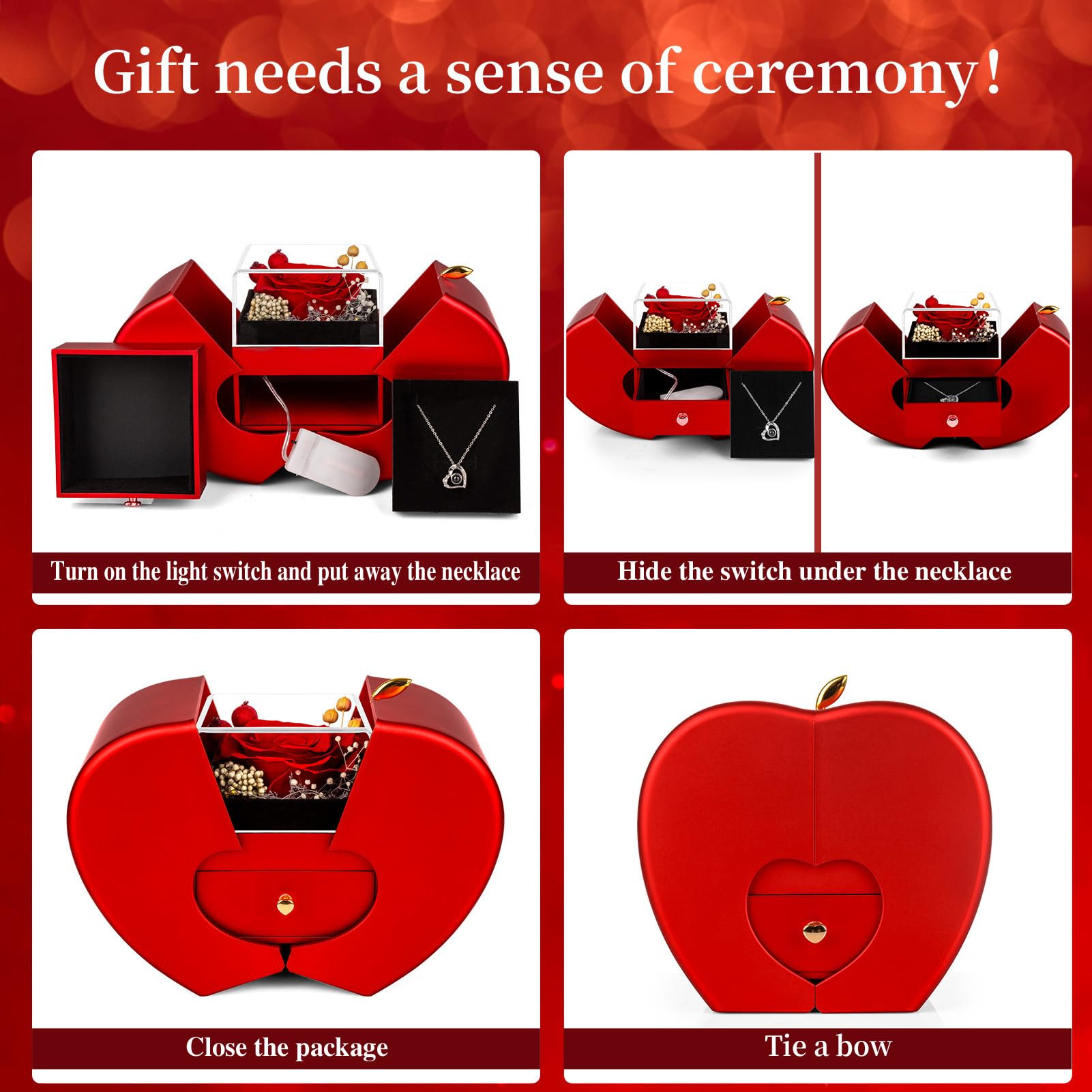 Lebana greeting card and box interior showing personalization and ceremonial lighting