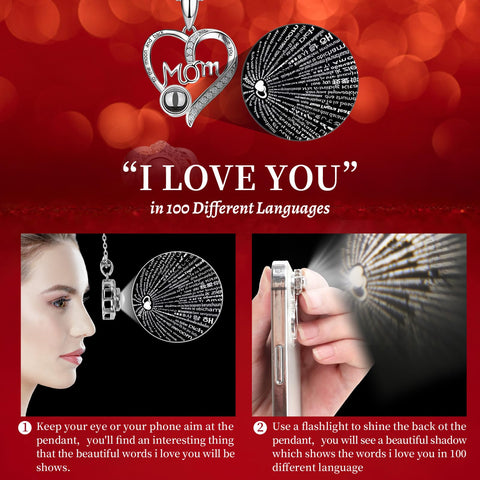 Lebana necklace pendant detail revealing crystal micro-engraving and sentimental surprise