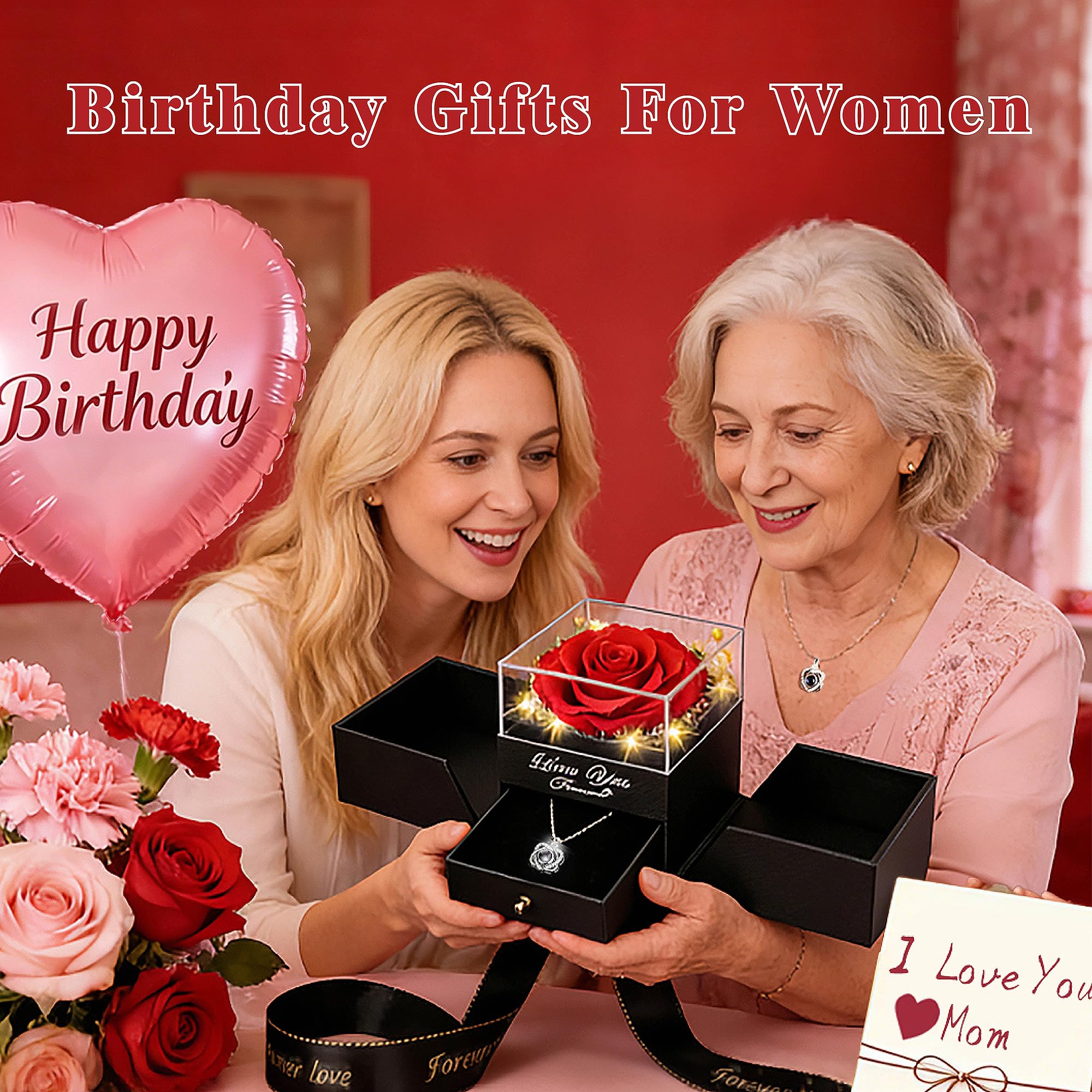 Lebana preserved rose displayed in open gift box ready to give as a romantic present