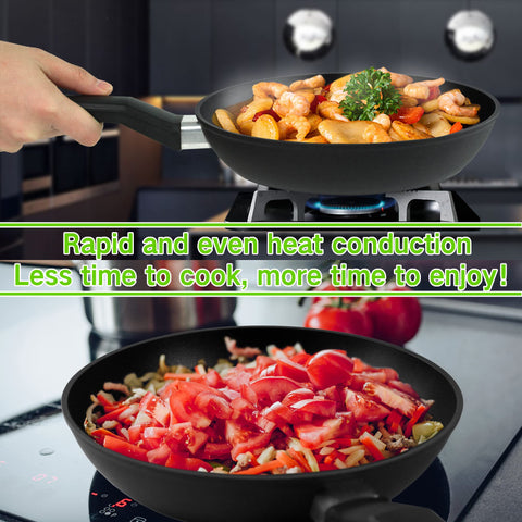 LECOOKING close-up of marble nonstick coating revealing smooth texture for easy release