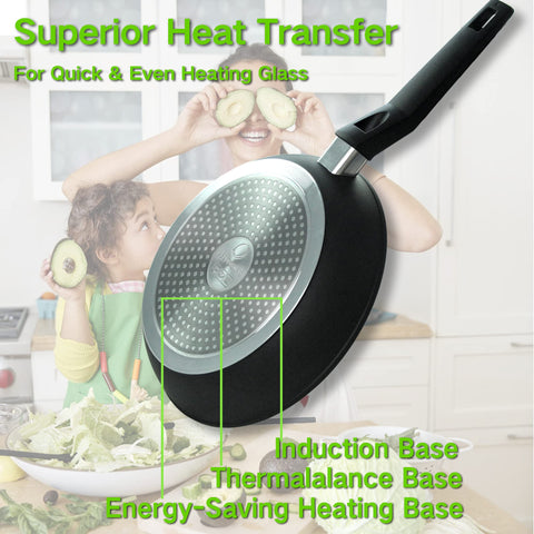 LECOOKING pan on induction stovetop demonstrating fast even heating for reliable cooking