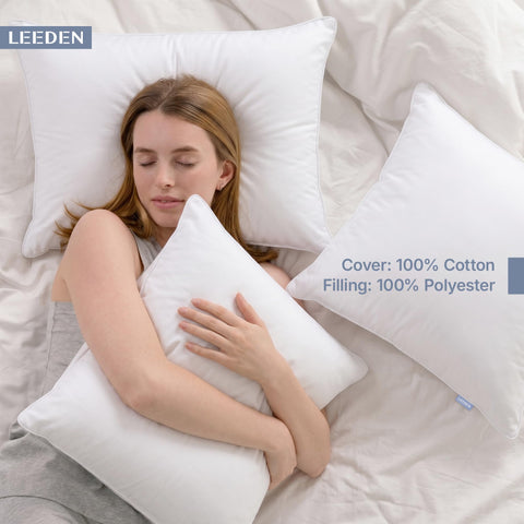 Leeden cotton cover texture close-up showing breathable fabric comfort benefit