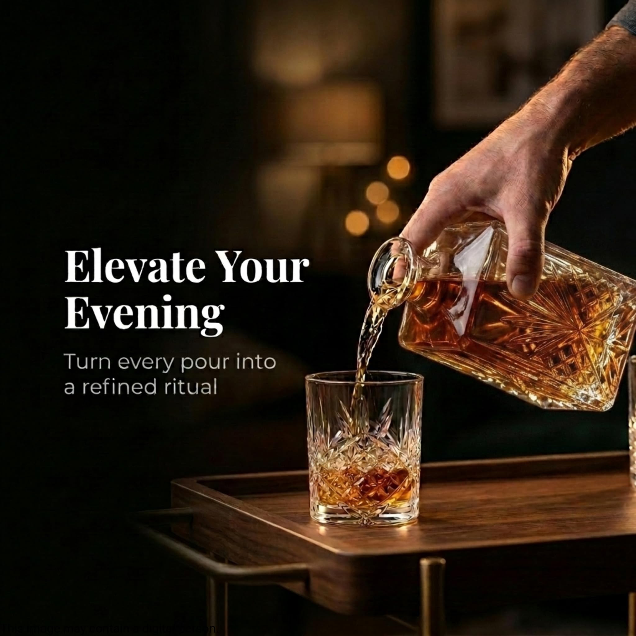 Lefonte decanter close-up texture highlighting Irish-cut facets and light reflection benefit
