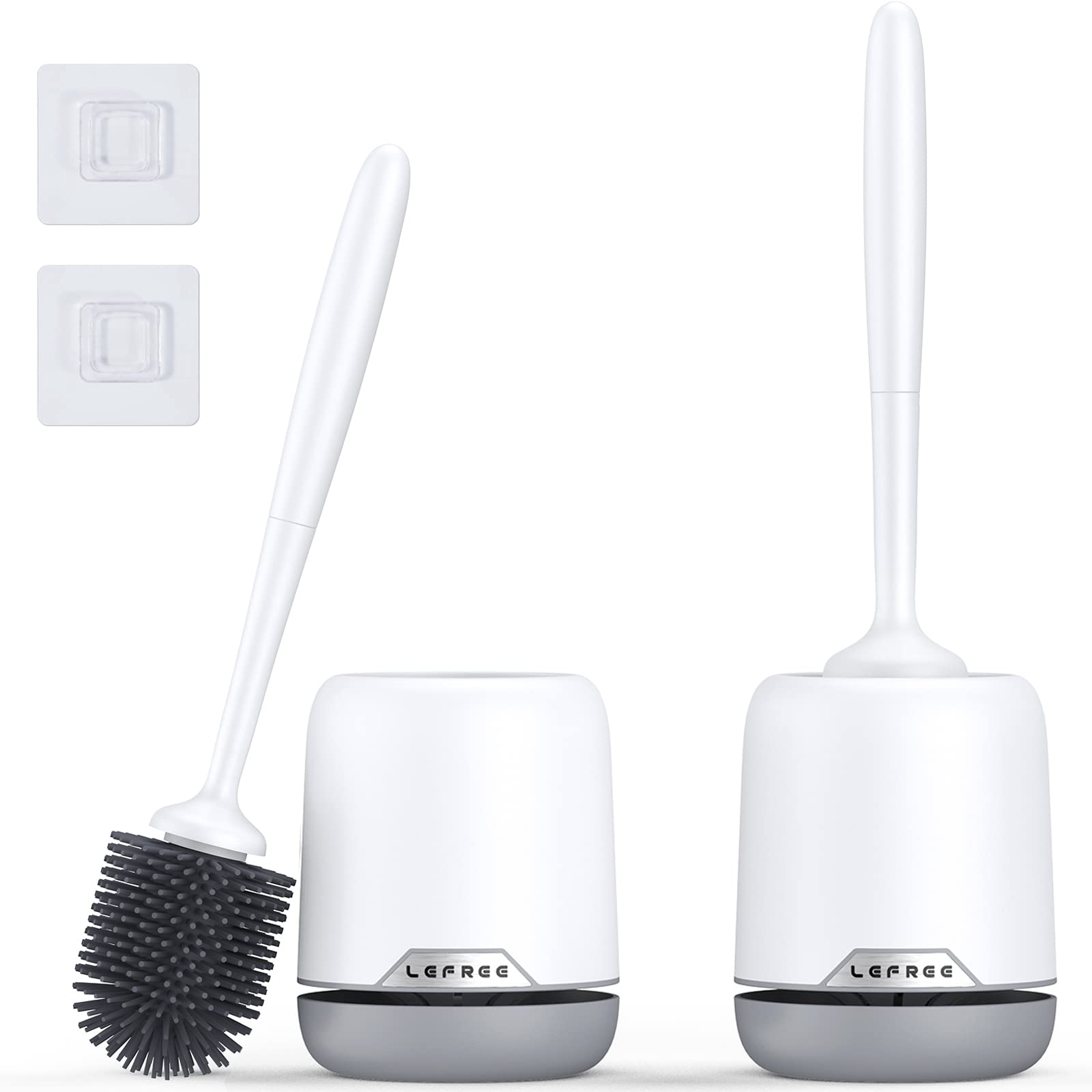 Lefree front view of two-pack brush set showing tidy storage and compact design benefiting space savings