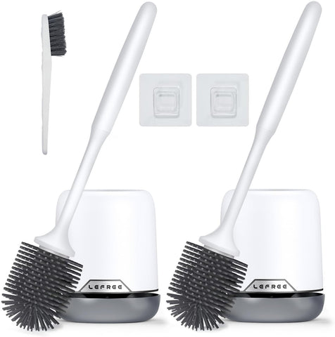 Lefree front view of two brush set showing clean design and space-saving benefit