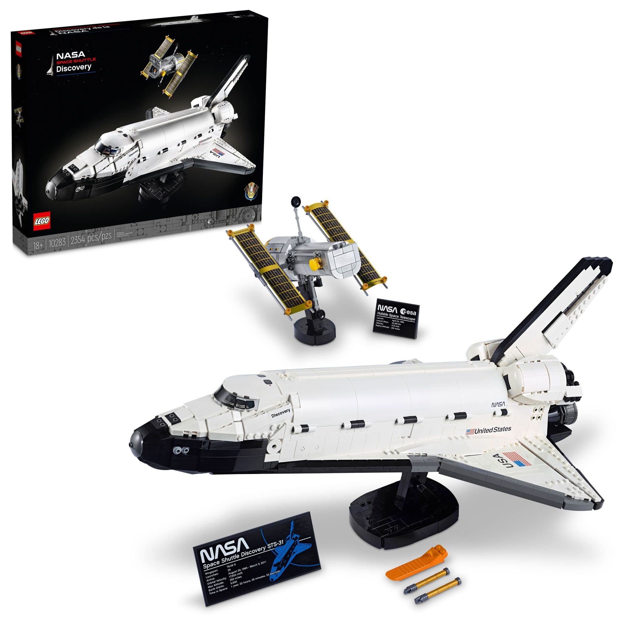 LEGO Discovery front view showing shuttle silhouette and display-ready appeal