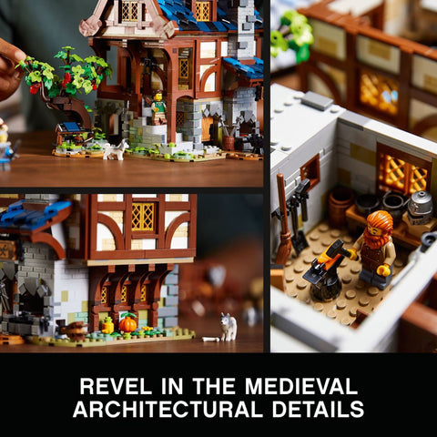 LEGO medieval blacksmith garden apple tree and well adding charm and scenic realism