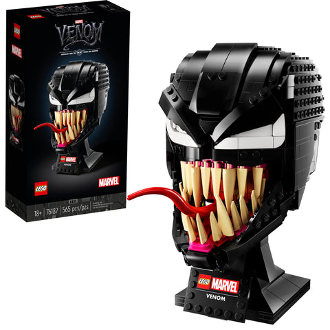 LEGO Venom front view showing menacing mask and display presence