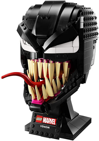 LEGO Venom tongue detail demonstrating twisting sculpted effect