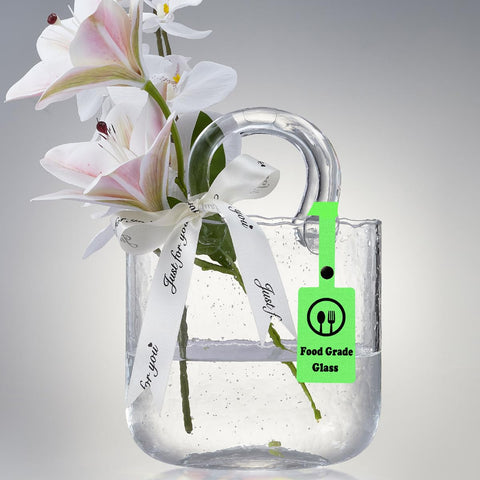 Lei-JG front view showing crystal purse vase and polished shine, ideal for gifting