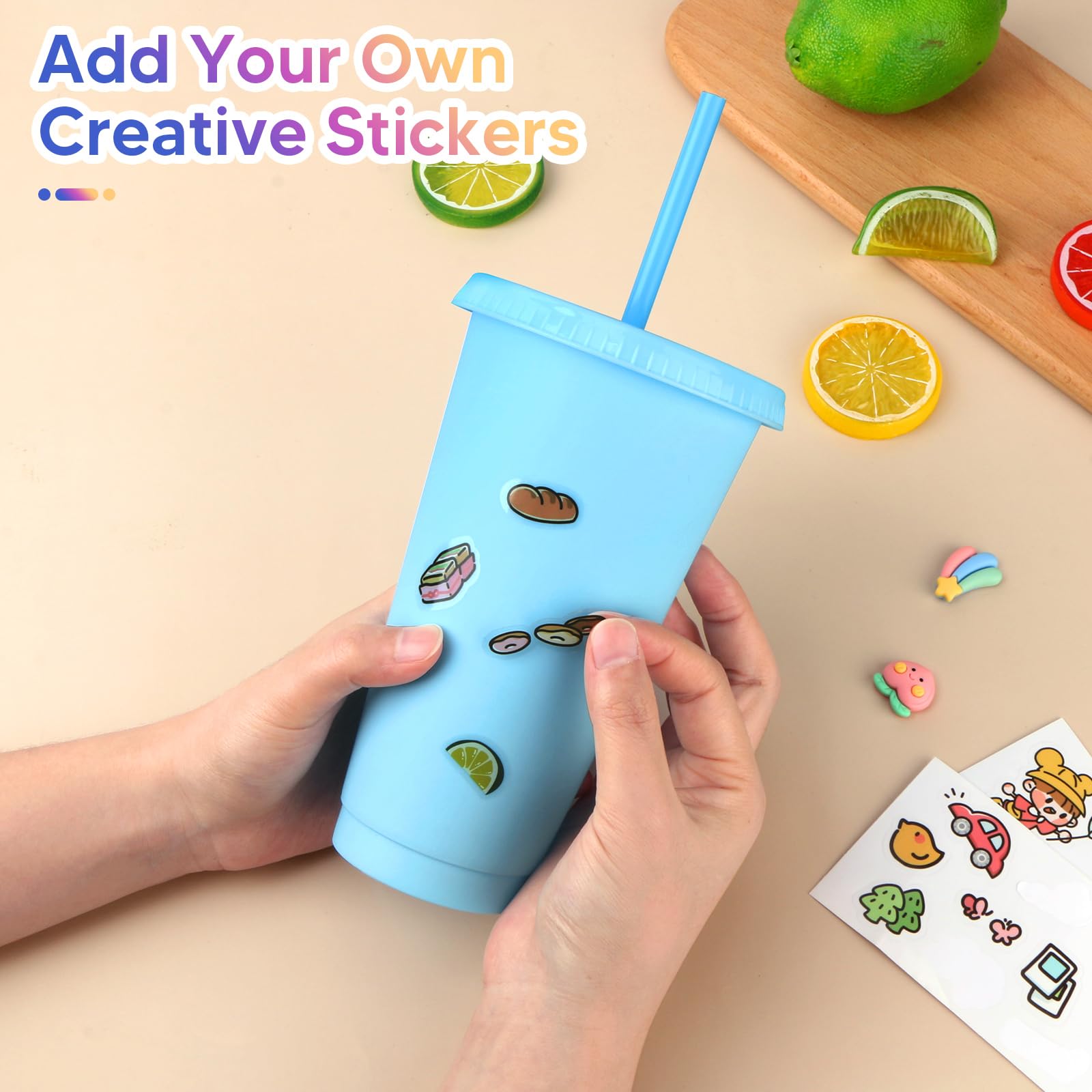 LEIFEOSH stacked tumblers showing space-saving storage benefit: neat organization