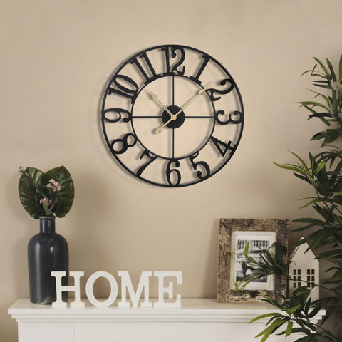 LEIKE clock on a covered patio demonstrating weather-protected outdoor decorative use