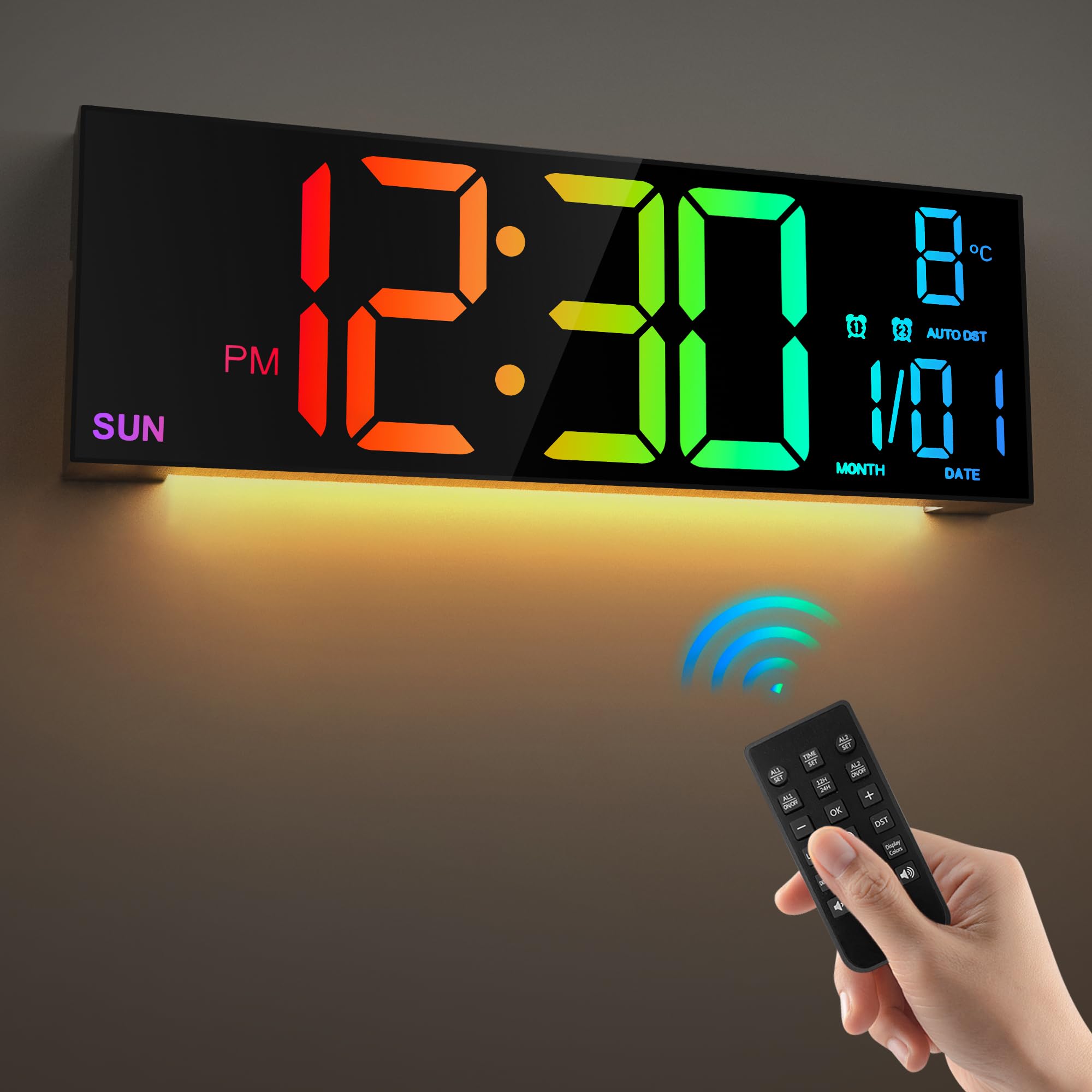 LEIKE front display showing large RGB digits with high visibility