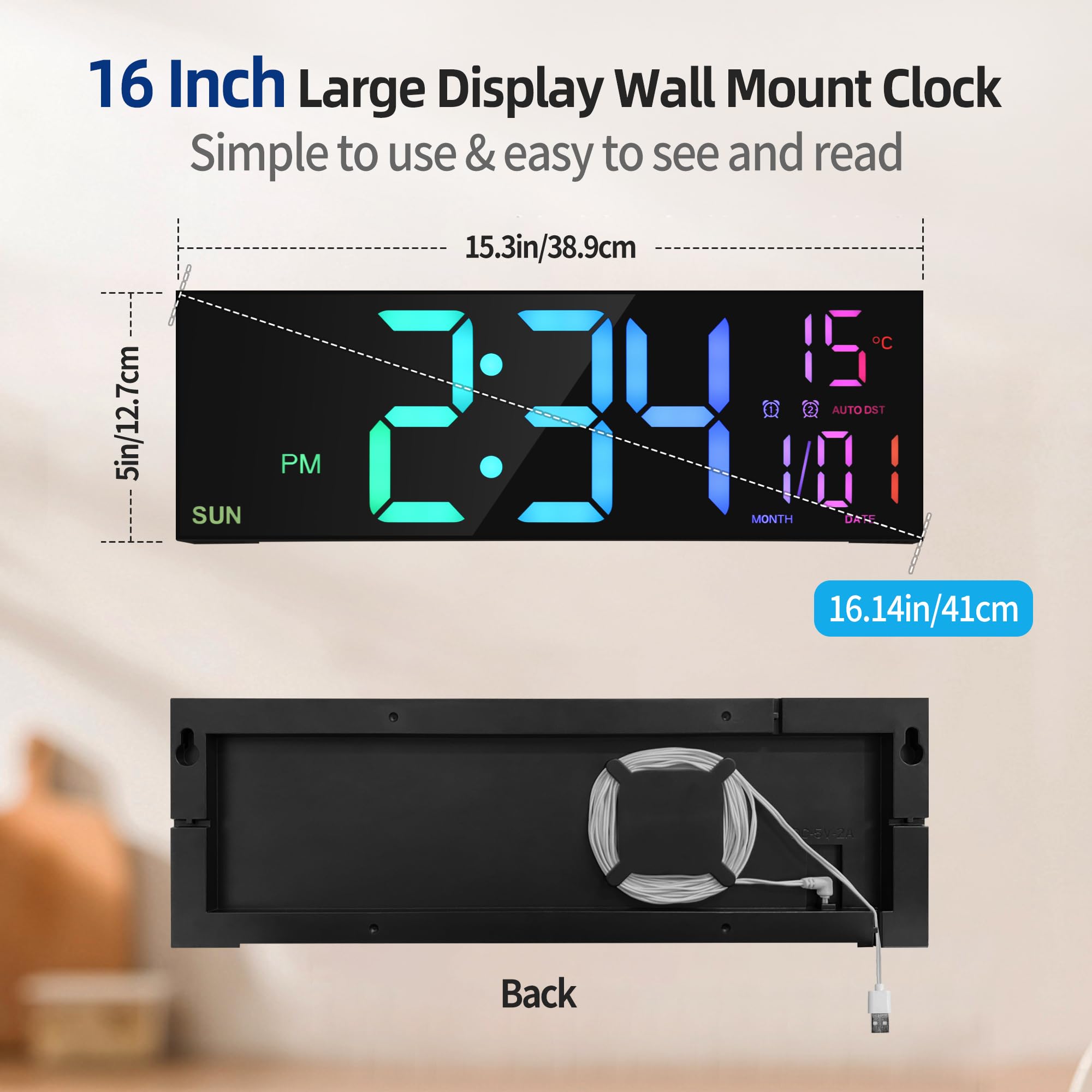 LEIKE remote and controls displayed for easy bright/color adjustment