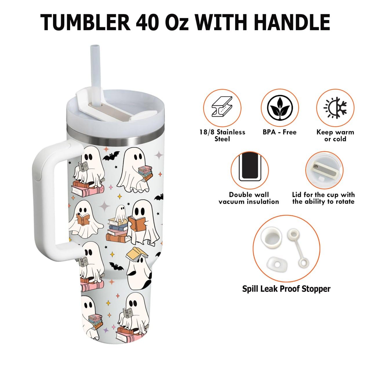 LEISAC tumbler side with handle for easy carrying and secure grip