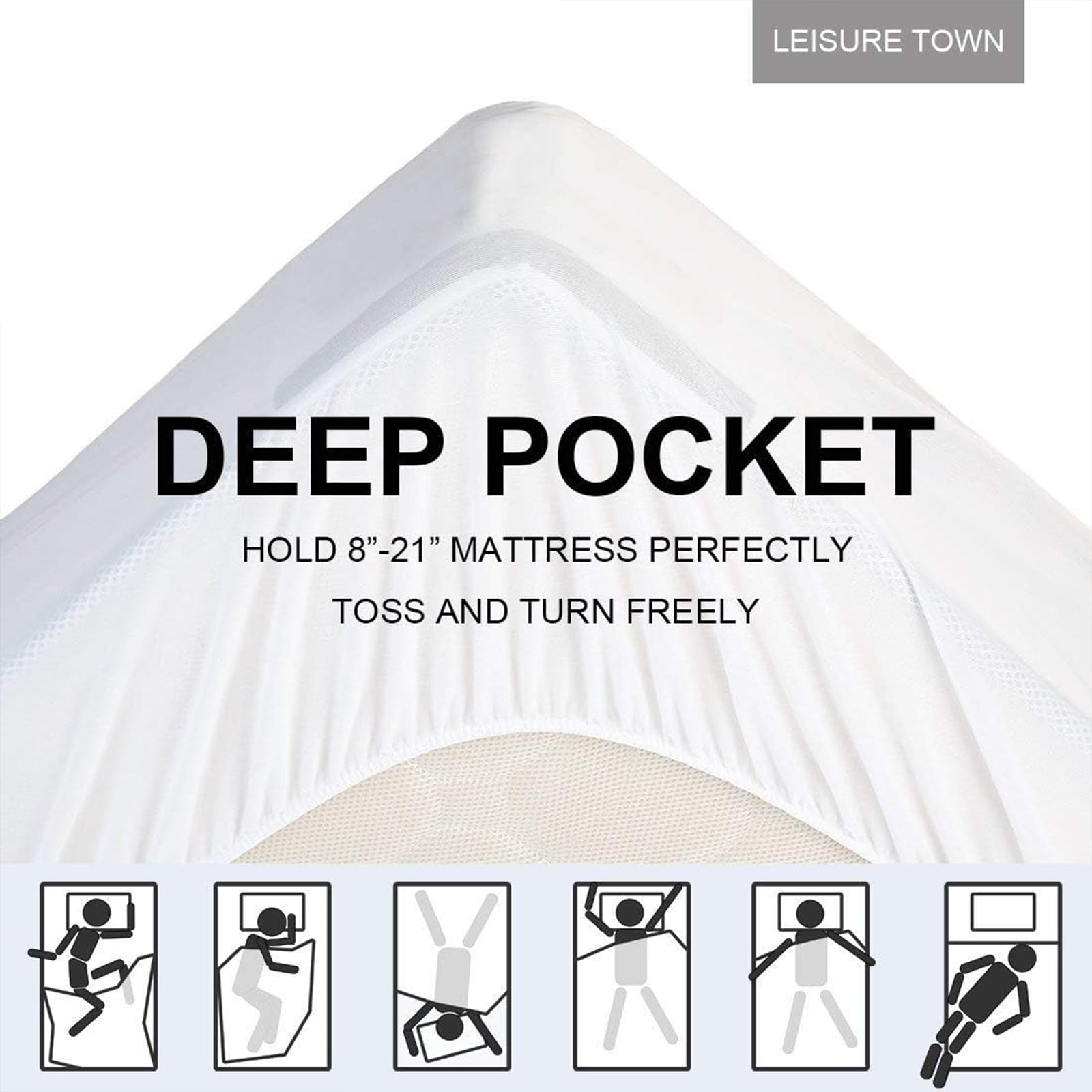 LEISURE TOWN mattress pad on bed showcasing all-season use