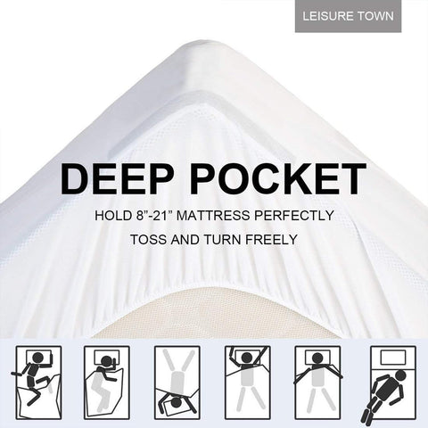 LEISURE TOWN mattress pad on bed showcasing all-season use