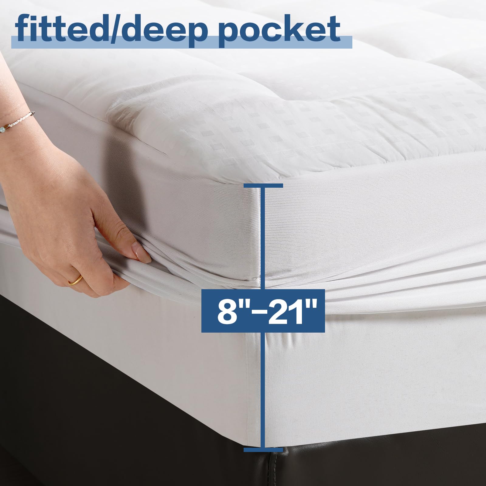 LEISURE TOWN mattress pad on bed in bedroom setting showcasing soft natural look