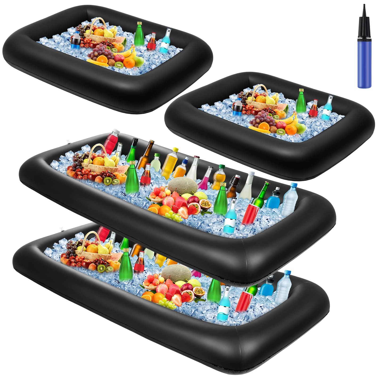 Leitee black inflatable serving bar front view showing sleek presentation and easy setup