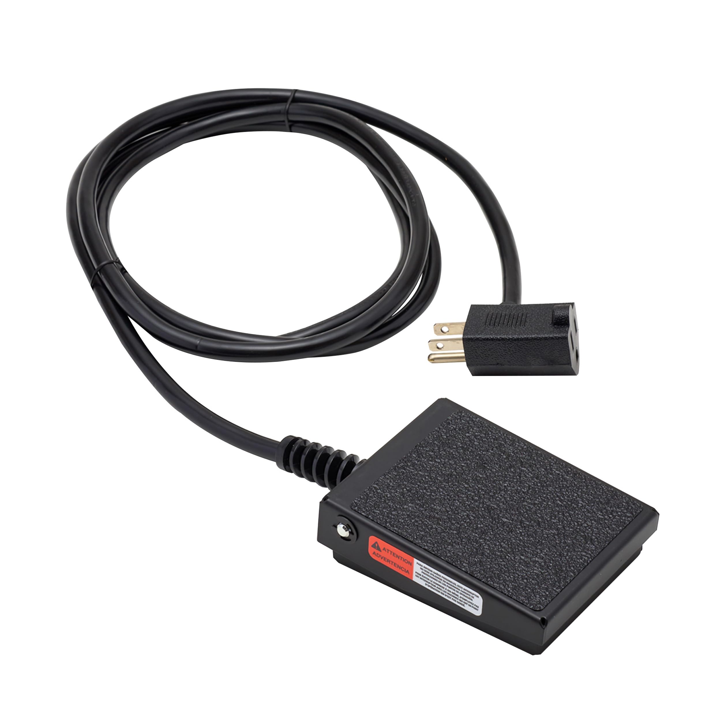 LEM foot switch front view showing compact pedal and benefit of easy placement